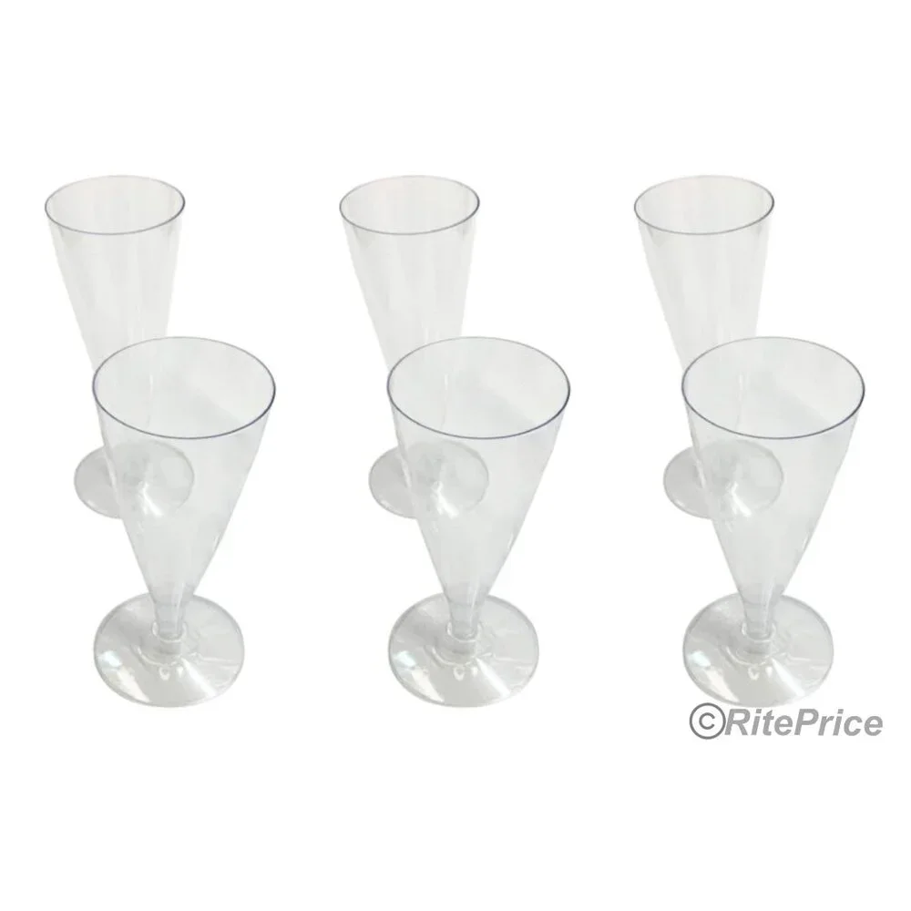 18 Pcs Champagne Flutes Disposable Clear Plastic Wine Glasses Party (3 Pack)-New